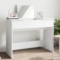vidaXL Masă de toaletă cu oglindă, alb, 100x45x76 cm
