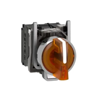 Selector Iluminat Complet Portocaliu Ø 22, Oprire In 3 Pozitii 1No+1Nc 230 V