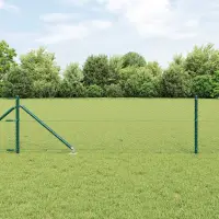 vidaXL Gard hexagonal cu stâlp 100 x 0,6 m Oțel cu strat de PVC Verde