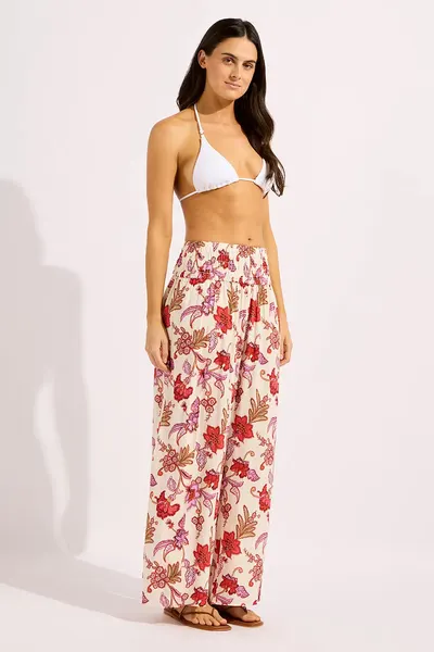 Seafolly pantaloni de plajă pentru femei Shirred Waist Wrap