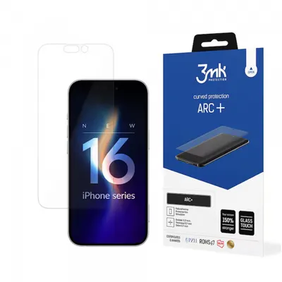 Folie de protectie Ecran 3MK ARC+ pentru Apple iPhone 16 Pro, Plastic