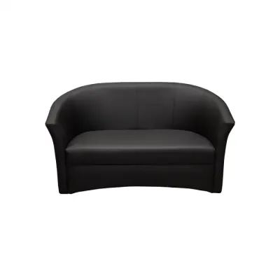 Canapea CAFENEA fixa, 2 locuri, piele ecologica negru 145x60x80 cm