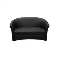 Canapea CAFENEA fixa, 2 locuri, piele ecologica negru 145x60x80 cm