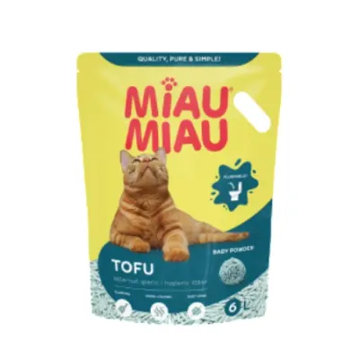Asternut Pisici MIAU MIAU Tofu Baby Powder 6L 6l