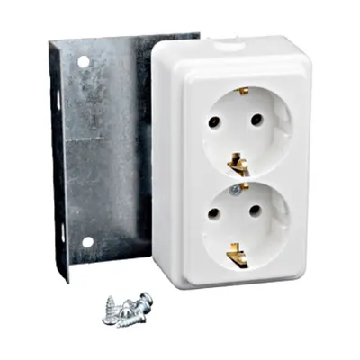 Set prize duble 16A, 250V c.a., cu sistem de montaj