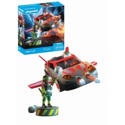 Playmobil - Jucarie de rol Lupta eroului cu vehicul