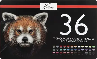 Creioane colorate în cutie metalică Nassau - 36 buc