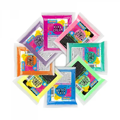 Set pudra Holi Viva Kolor Tuban 8 culori x 100g