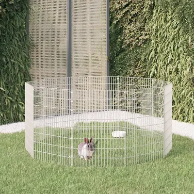 Gossi adapost pentru animale cu 10 panouri, 54x80 cm, fier galvanizat