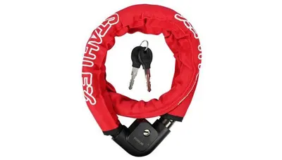 Antifurt blindat 22 x 1000 mm roșu pentru bicicletă