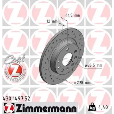 Disc frana ZIMMERMANN 430.1497.52