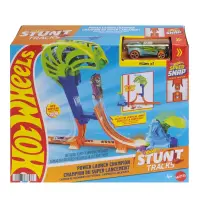 Set de joaca cu masinuta, Hot Wheels, Stunt Tracks, Power Launch Champion, JHK75