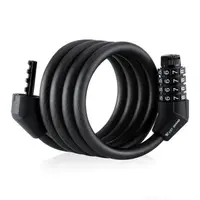 Lacăt biciclete cablu oțel cifru patru cifre Negru