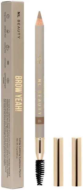 Creion pentru sprâncene NL Beauty – Brow Yeah, cu mini perie, 10 Blonde, 1,1 g