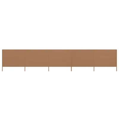 Gossi paravan anti-vant cu 5 panouri, gri taupe, 600 x 80 cm, textil