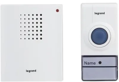 Sonerie fără fir Legrand - Plexo 94250, cu o rază de acțiune de până la 50 m, IP 44, alb
