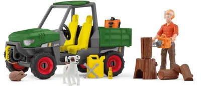 Set joc Schleich - Un tăietor de lemne cu o mașină