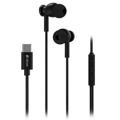 Casca stereo 1.2M cu mufa tip c - negru Devia BRA014021