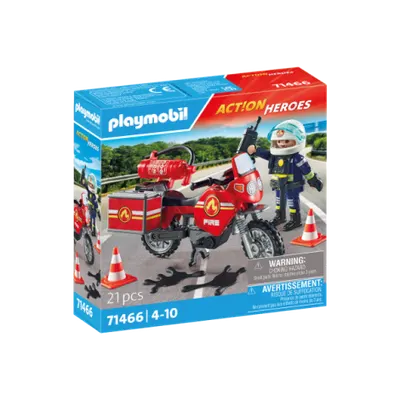 Playmobil-Motocicleta de Pompieri la Locul Accidentului