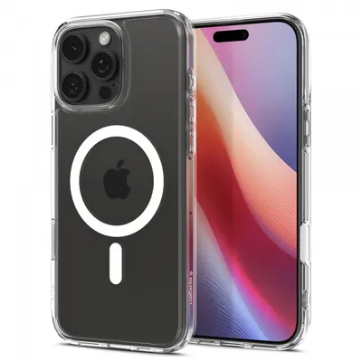Husa MagSafe pentru Apple iPhone 16 Pro Max, Spigen, Ultra Hybrid T, Alba ACS08505