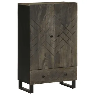 Gossi dulap inalt, negru, 60x33x100 cm, lemn masiv de mango
