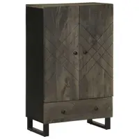 Gossi dulap inalt, negru, 60x33x100 cm, lemn masiv de mango