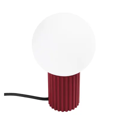 Veioză burgundy cu abajur din sticlă (înălțime 19 cm) Orbital – Sollux