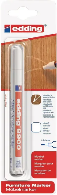 Marker pentru mobilă din lemn Edding 8900 - Alb, 1,5-2,0 mm