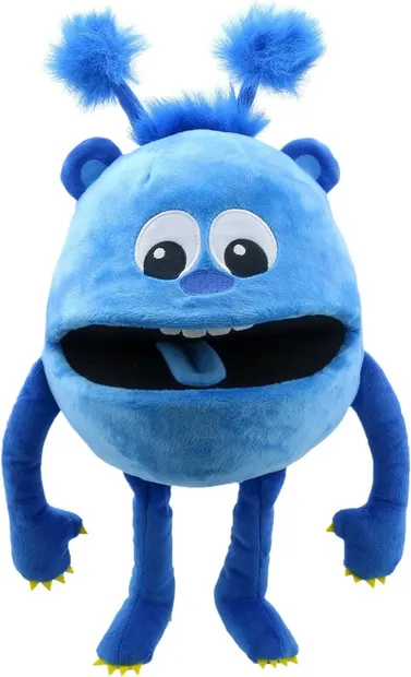 Păpușă de teatru The Puppet Company - Baby Monster, albastră, 35 cm