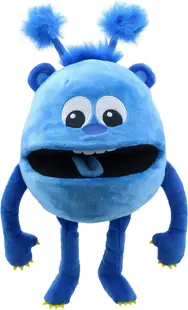 Păpușă de teatru The Puppet Company - Baby Monster, albastră, 35 cm