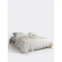 Lenjerie de pat bej din bumbac ranforcé pentru pat dublu, extinsă 240x220 cm Amalia Striped – Mila Home Luxury