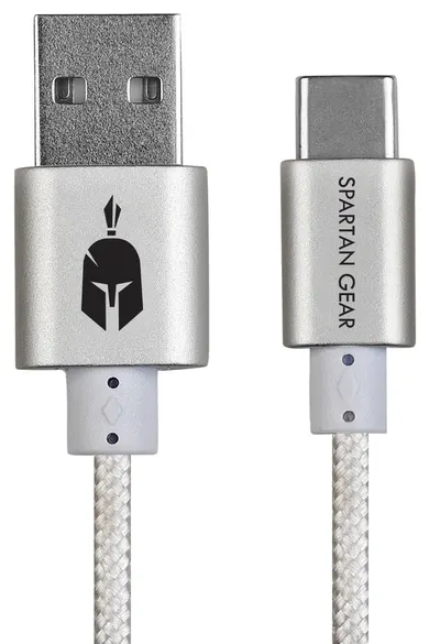Cablu Spartan Gear – Type C USB 2.0, 2m, alb