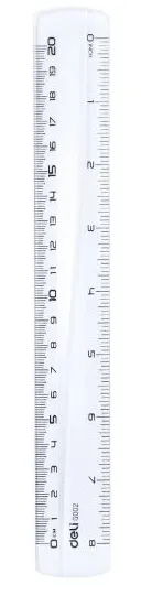 Riglă Deli Pioneer - EG00212, cristalin, 20 cm