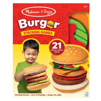Joc educativ de stivuire si potrivire Burgerul gigant