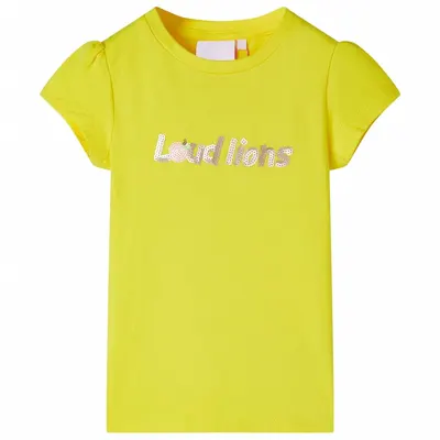 Tricou pentru copii cu mâneci lungi, galben aprins, 140
