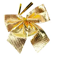 Set fundițe catifea Crăciun (set 12 buc) - Auriu