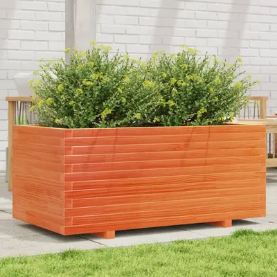 Gossi jardiniera gradina, maro ceruit, 110x60x49,5 cm, lemn masiv pin