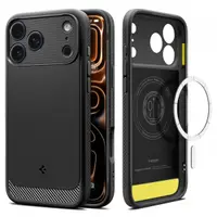 Husa MagSafe pentru Apple iPhone 17 Pro, Spigen, Rugged Armor, Neagra Mata ACS10329
