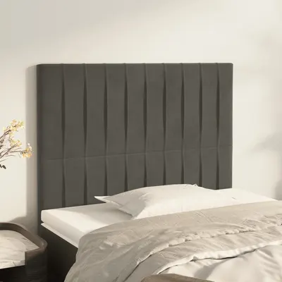 vidaXL Tăblie de pat gri închis 80x5x118/128 cm catifea