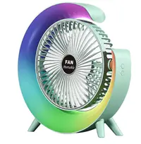 Mini ventilator de birou rotund cu LED RGB