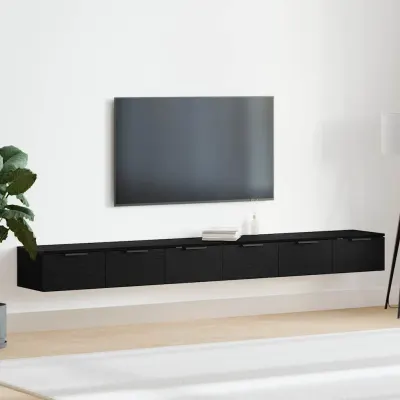 vidaXL Cabinet suspendat 2 buc. Stejar Negru 102 x 30 x 20 cm