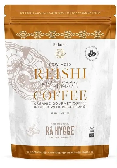 Cafea gourmet Arabica cu Reishi, boabe, 227 g, Ra Hygge