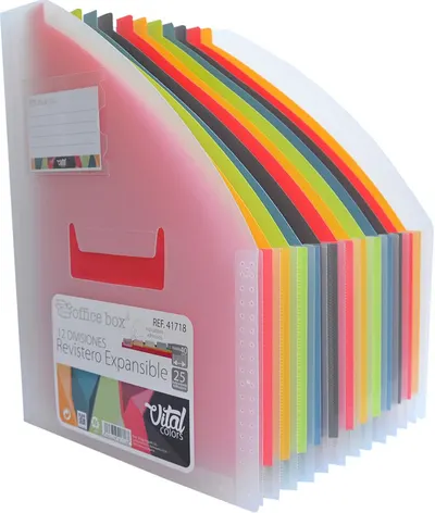 Suport vertical pentru documente OfBox - Cu 12 compartimente