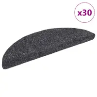 vidaXL Covorașe autoadezive pentru scări, 30 buc., 56x17x3 cm, gri închis, semirotunde