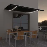 Gossi copertina retractabila manual cu led, antracit, 400x300 cm