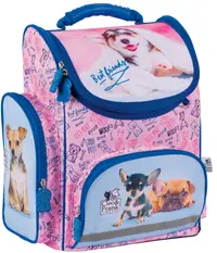 Ghiozdan scolar ergonomic Derform Cleo&Frank - Best Friends, cu 1 compartiment