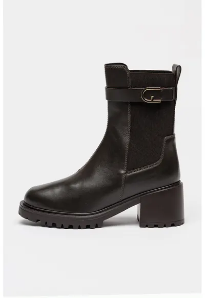 Ghete Chelsea din piele Urban Chic - Maro inchis