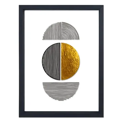 Tablou din sticlă cu ramă neagră Vavien Artwork Shapes II., 32 x 42 cm