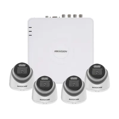 Sistem supraveghere interior Hikvision AcuSense Smart Hybrid KIT-HK-4INT3K40IRLA-A, 4 camere, 5 MP, 2.8 mm, IR/lumina alba 40 m, microfon, audio prin coaxial