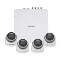 Sistem supraveghere interior Hikvision AcuSense Smart Hybrid KIT-HK-4INT3K40IRLA-A, 4 camere, 5 MP, 2.8 mm, IR/lumina alba 40 m, microfon, audio prin coaxial